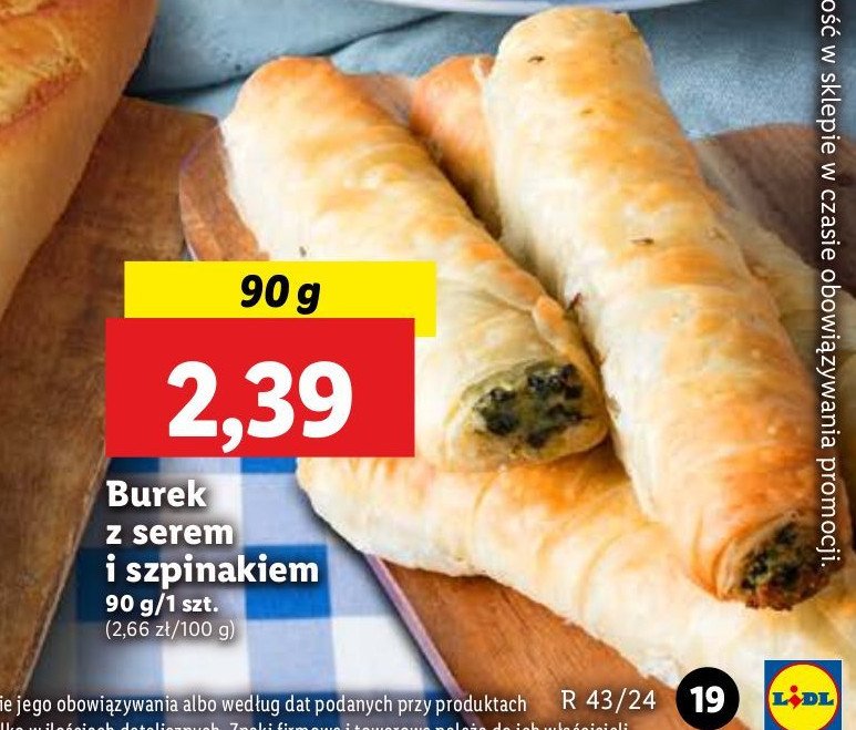 Burek z serem i szpinakiem Chrupiące z pieca promocja