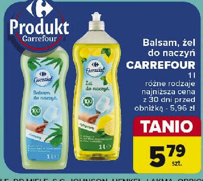 Żel do mycia naczyń cytrynowy Carrefour essential promocja