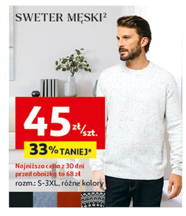 Sweter męski s-3xl Auchan inextenso promocja