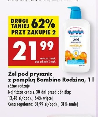 Żel pod prysznic mirabelka Bambino rodzina promocja