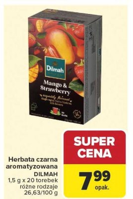 Herbata czarna aromatyzowana DILMAH Mango & Strawberry promocja w Carrefour Market