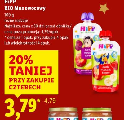 Mus owocowy HiPP BIO promocja w Lidl