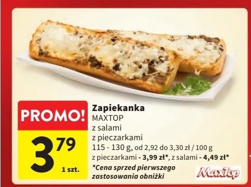 Zapiekanka z salami Maxtop promocja