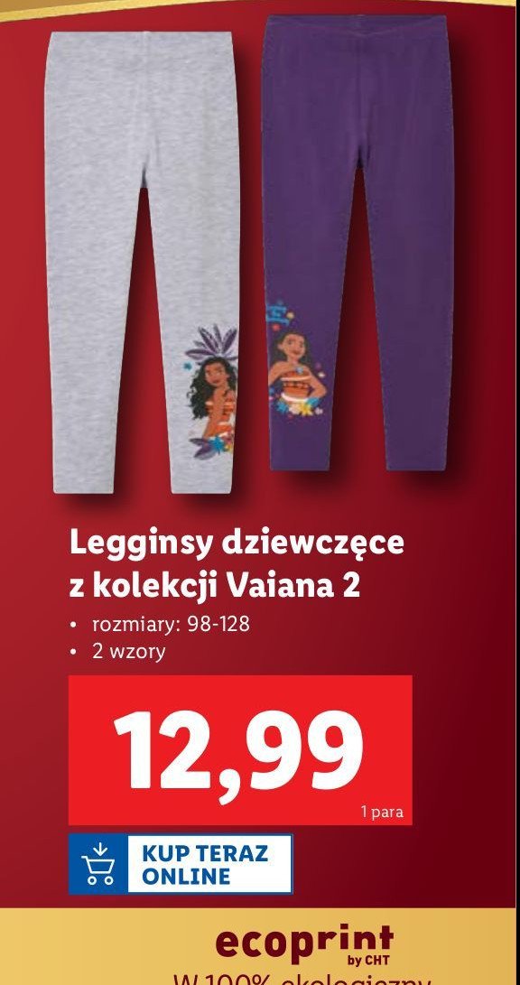 Legginsy dziecięce vaiana promocja w Lidl