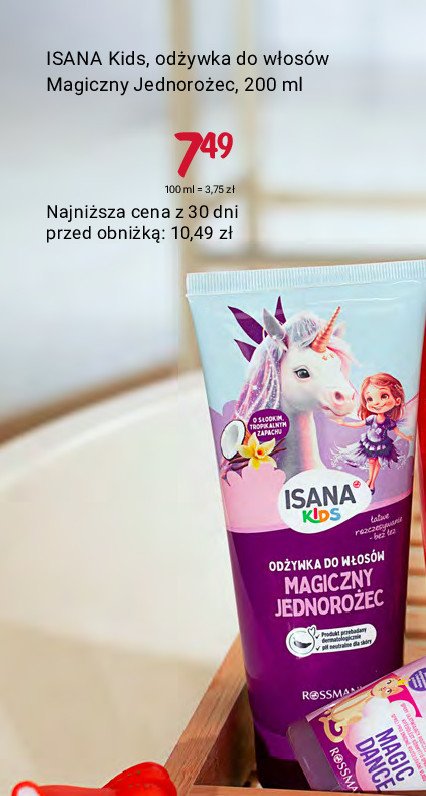 Odżywka do włosów magiczny jednorożec Isana kids promocja