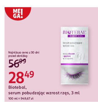 Odżywka pobudzająca wzrost rzęs Biotebal promocja w Rossmann