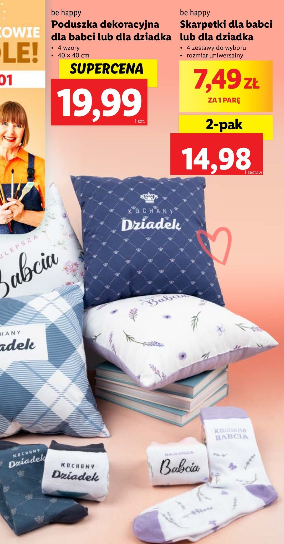 Poduszka dla babci 40 x 40 cm promocja w Lidl