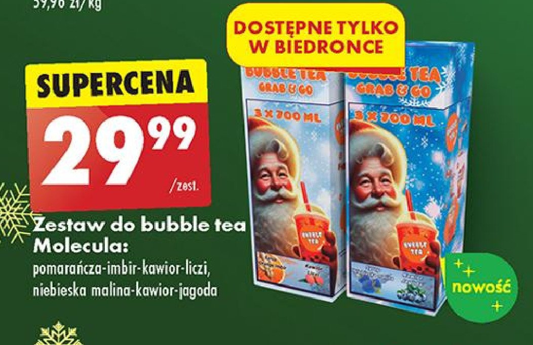 Zestaw bubble tea pomarańcza-imbir-kawior-liczi Molecula promocja