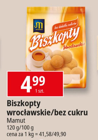 Biszkopty wrocławskie bezcukrowe Mamut promocja