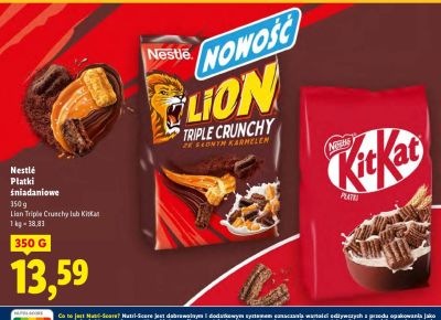 Płatki śniadaniowe Lion Triple Crunchy Nestlé promocja w Lidl