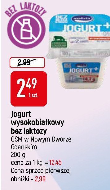 Jogurt naturalny bez laktozy Maluta promocja