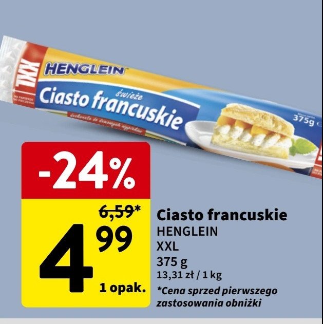 Ciasto francuskie Henglein promocja w Intermarche