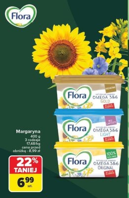 Margaryna 400 g, różne rodzaje Flora promocja w Carrefour