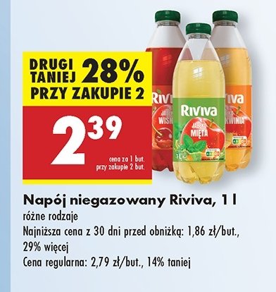 Napój jabłko-brzoskwinia Riviva promocja w Biedronka