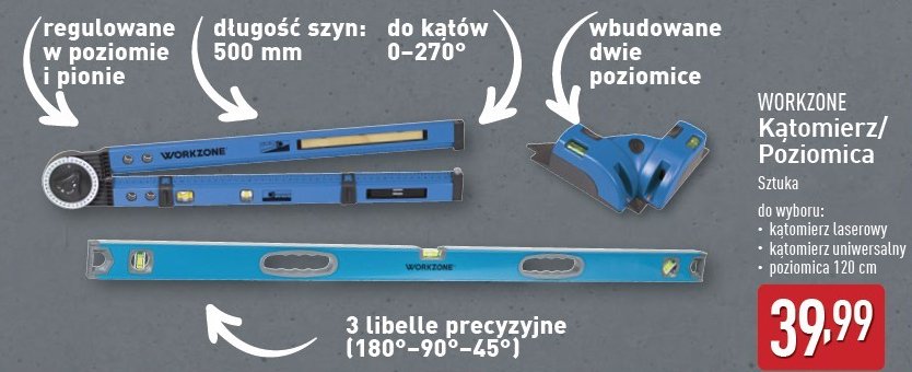 Kątomierz laserowy 90 stopni promocja w Aldi