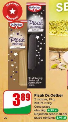 Pisak Dr.Oetker 2 rodzaje promocja w Dino