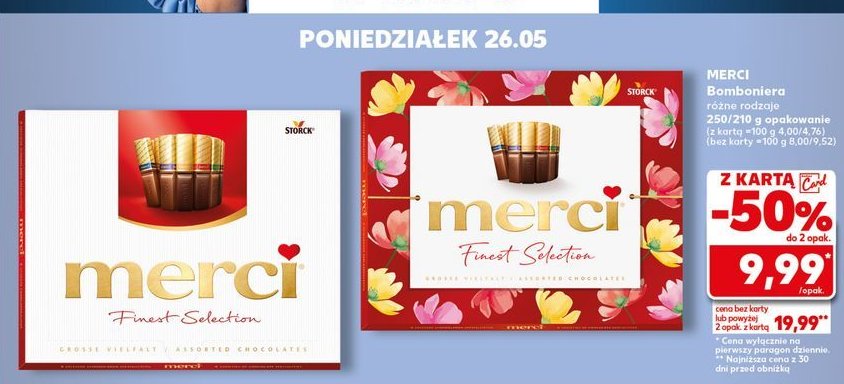 Bombonierka Merci czerwona promocja