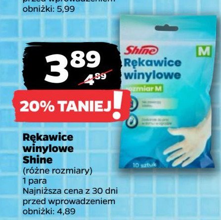 Rękawice winylowe rozm. m Shine classic promocja w Netto