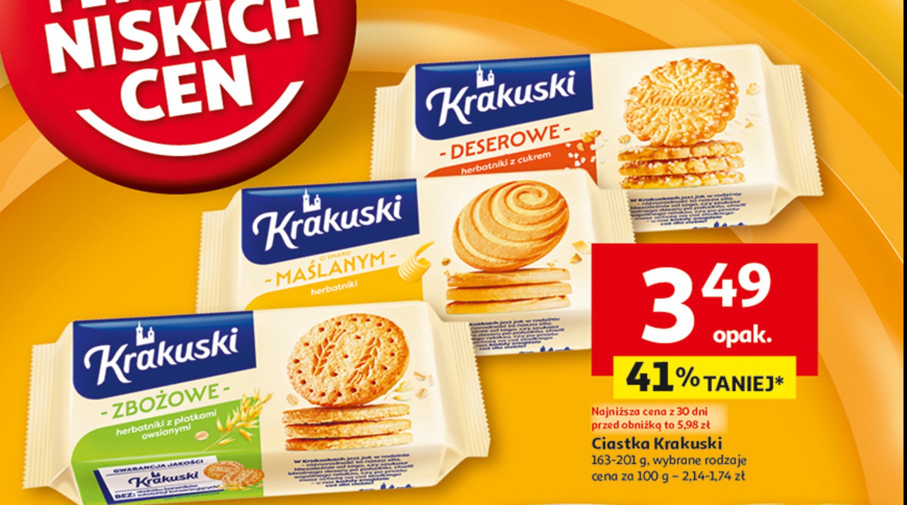 Ciastka maślane Krakuski bahlsen promocja w Auchan