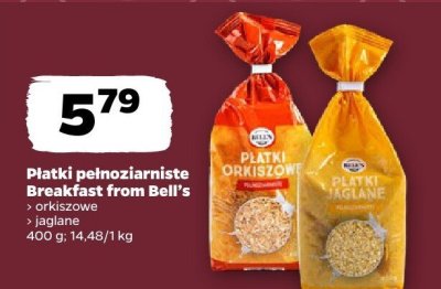 Płatki pełnoziarniste Breakfast from Bell's orkiszowe, jaglane promocja w Netto