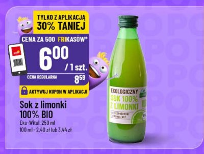 Sok z limonki 100% BIO  promocja w POLOmarket