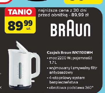 Czajnik wk1100wh Braun promocja