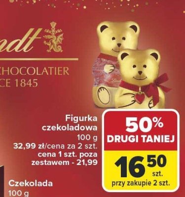 Figurka czekoladowa 100 g Lindt promocja w Carrefour