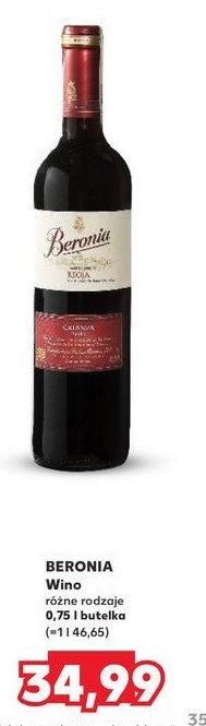 Wino BERONIA RESERVA RIOJA promocja w Kaufland