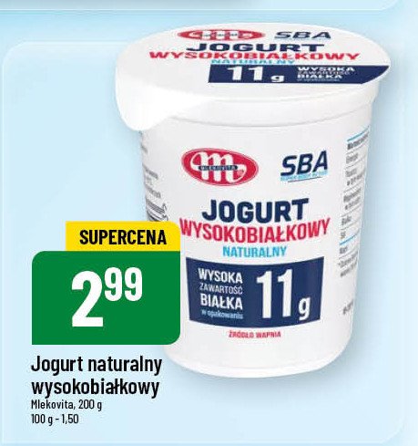 Jogurt naturalny wysokobiałkowy Mlekovita sba promocja w POLOmarket