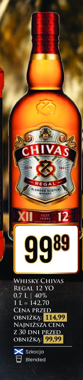 Whisky Chivas regal 12 promocja w Dino