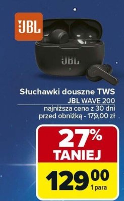 Słuchawki douszne TWS JBL WAVE 200 promocja w Carrefour