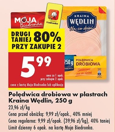 Polędwica drobiowa Kraina wędlin promocja w Biedronka
