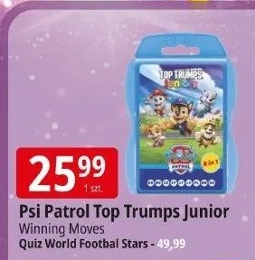 Gra Psi Patrol Top Trumps Junior Winning Moves Quiz World Football Stars promocja w Leclerc