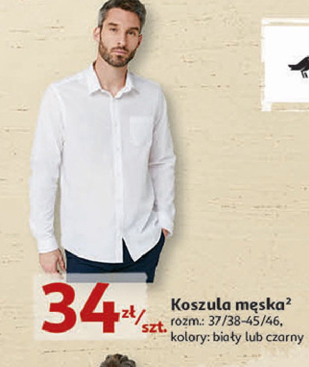 Koszula męska 37/38-45/46 czarna Auchan inextenso promocja
