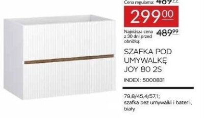 Szafka pod umywalkę JOY 80 2S promocja w Abra Meble