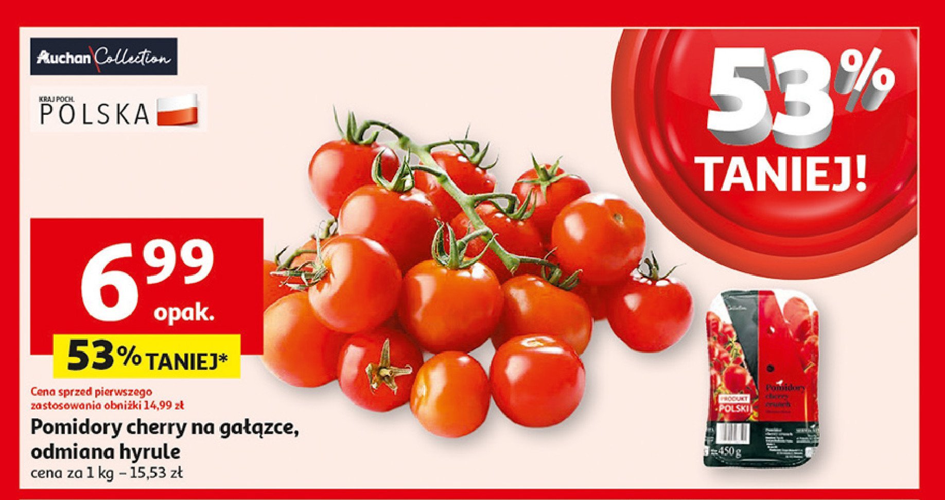 Pomidory cherry hyrule AUCHAN COLLECTION promocja