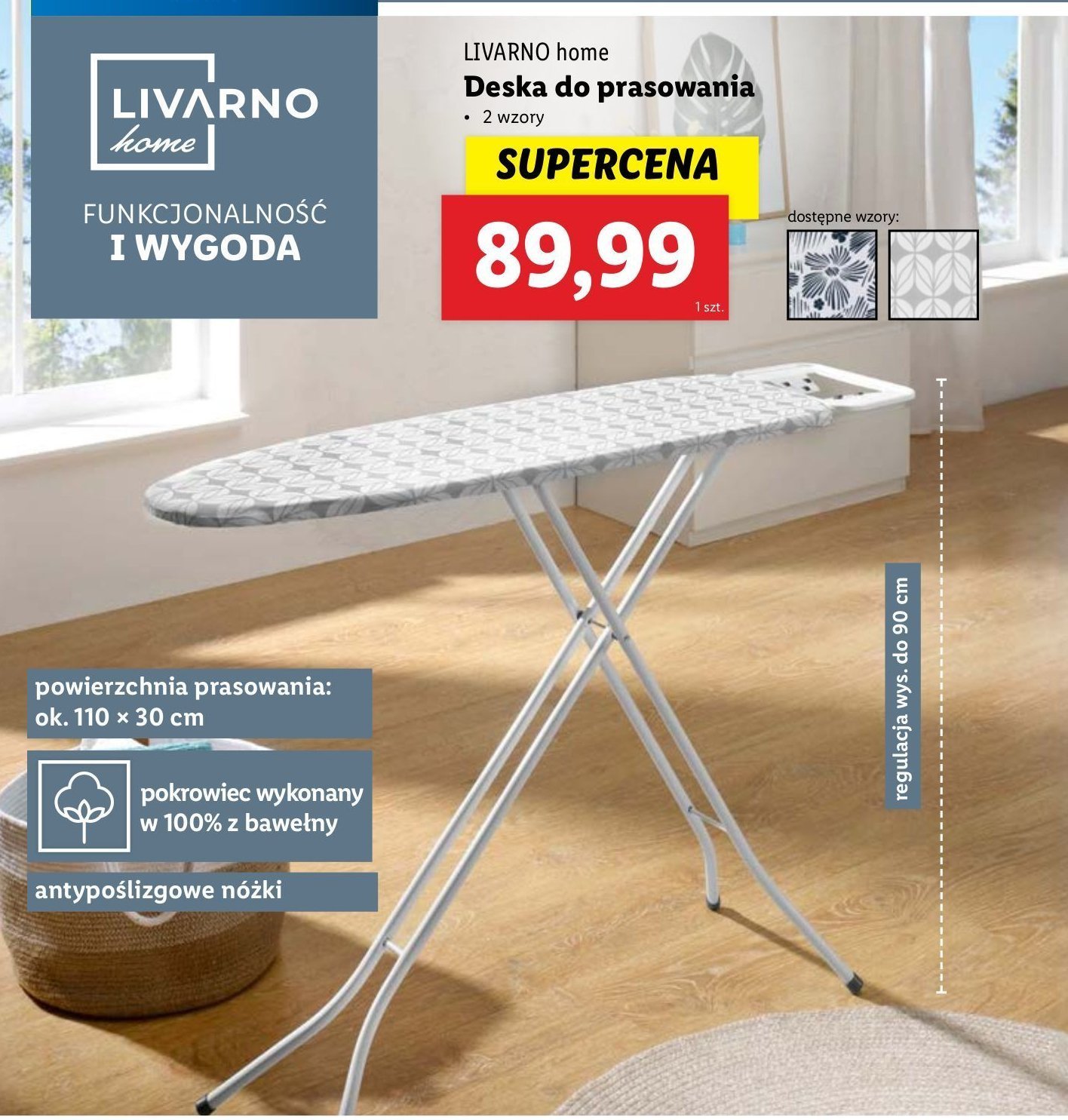 Deska do prasowania 110 x 30 cm LIVARNO HOME promocja