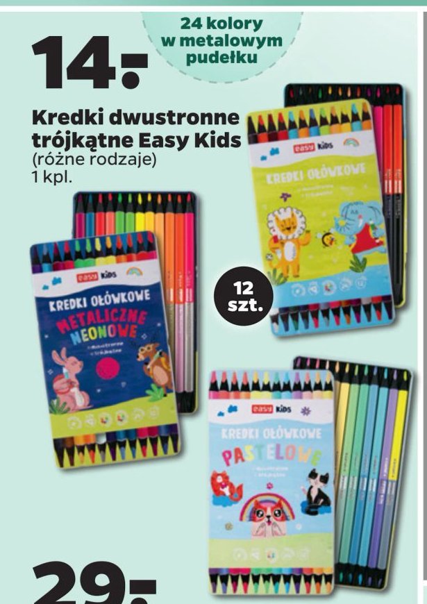 Kredki ołówkowe pastelove Easy kids promocja