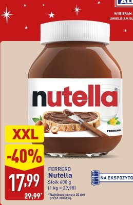 Krem czekoladowy Nutella Ferrero promocja w Aldi