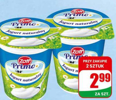 Jogurt naturalny Primo Zott promocja w Dino