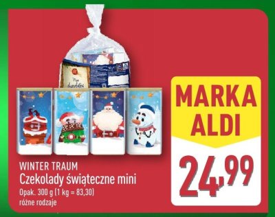 Czekolady świąteczne mini WINTER TRAUM promocja w Aldi