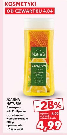 Szampon do włosów miód i cytryna Joanna naturia włosy promocja