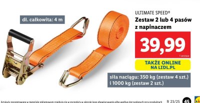 Pasy transportowe z napinaczem Ultimate speed promocja