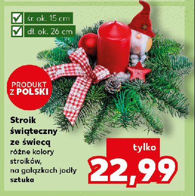 Stroik świąteczny ze świecą promocja