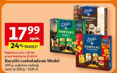 Baryłki czekoladowe wybrane rodzaje Wedel promocja w Auchan