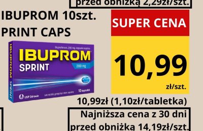 Ibuprom Sprint Print Caps 10szt. promocja w Supeco