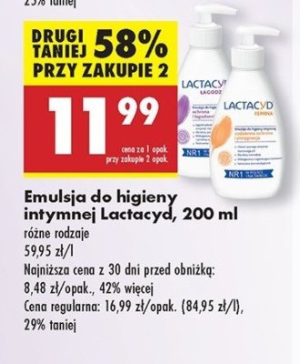 Emulsja do higieny intymnej z pompką Lactacyd femina promocja