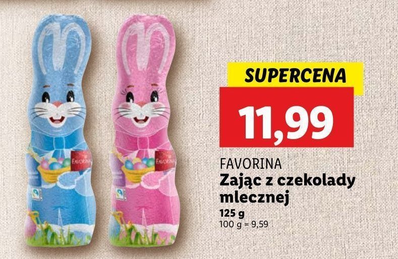 Zajączki z czekolady mlecznej Favorina promocja