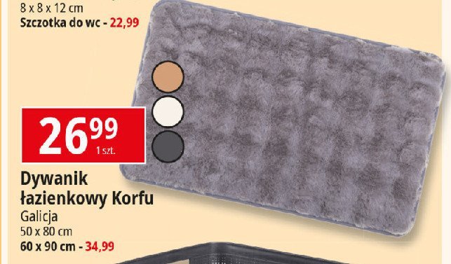 Dywanik łazienkowy korfu 50 x 80 cm Galicja promocja w Leclerc