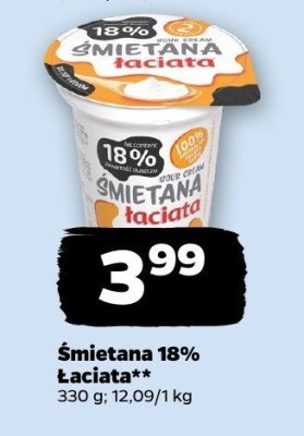 Śmietana 18% Łaciata promocja